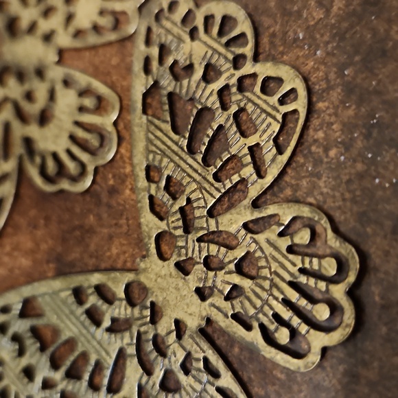 'Antique Gold' Coloured Butterfly Earrings - Picture 2 of 5